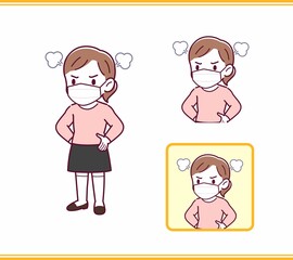 ピンクの服を着た小さな女の子