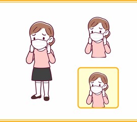 ピンクの服を着た小さな女の子