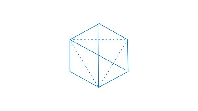 Cognitive hexagon. Self drawing animation of cognitive hex with alpha channel. Blue
