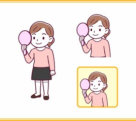 ピンクの服を着た小さな女の子