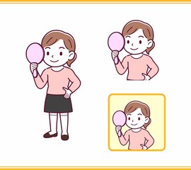 ピンクの服を着た小さな女の子