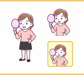 ピンクの服を着た小さな女の子