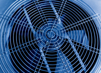 Metal industrial air conditioning vent. HVAC. Ventilation fan background
