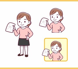 ピンクの服を着た小さな女の子