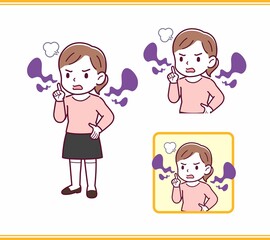 ピンクの服を着た小さな女の子