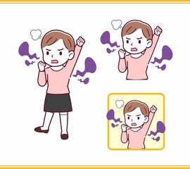 ピンクの服を着た小さな女の子