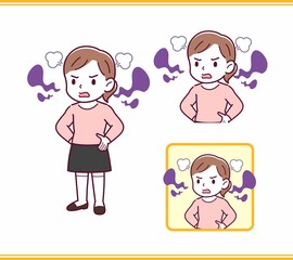 ピンクの服を着た小さな女の子