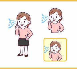 ピンクの服を着た小さな女の子