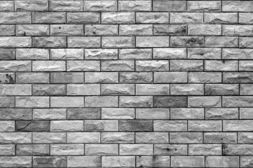 Obraz premium empty gray brick wall or black white stone floor and table loft by retro mosaic style on top view for old texture background and dark vintage wallpaper or modern interior brickwork to construction