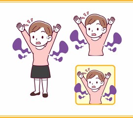ピンクの服を着た小さな女の子