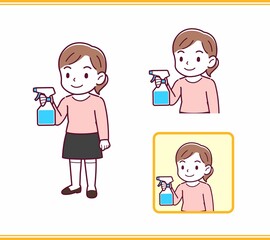 ピンクの服を着た小さな女の子