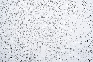 Close up Water Drops on window Glass on a autumn rainy day. rain Wet weather  Background