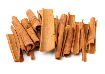 Cinnamon on a white background