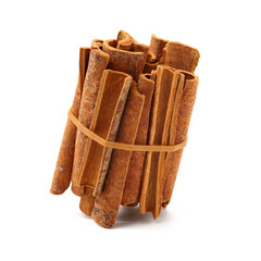 Cinnamon on a white background