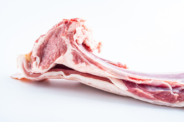 Fresh lamb chops on white background