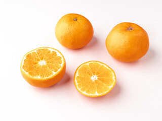Fototapeta na wymiar Fresh Oranges isolated stock image with white background. 