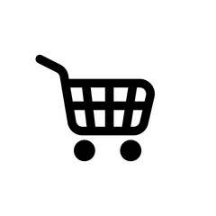 Shopping cart icon, logo isolated on white background