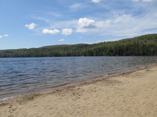a lake in the Papineau-Labelle Wildlife Reserve, Quebec, Canada, May