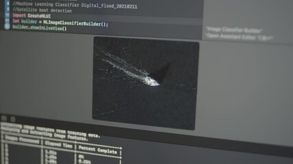 2.30 Real Neural Network Machine Learning Analyzes Satellime Images Boat Detection