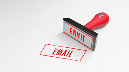 EMAIL rubber Stamp 3D rendering