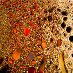 Water bubbles close-up abstract bright colorful background, pattern, texture