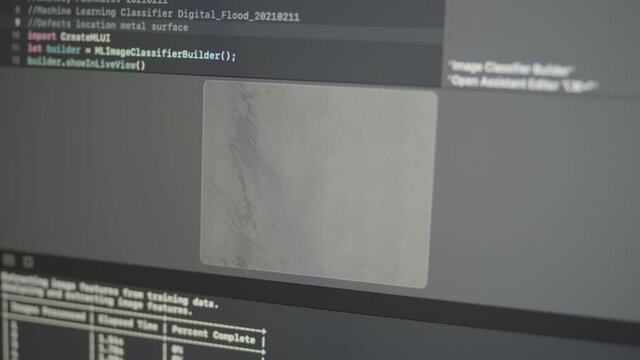 2.29 Real Neural Network Machine Learning Analyzes Defects Detection Location Metal Surface Quality Control