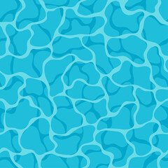 Texture of water surface. Seamless pattern. Great for summer background, travel design and wrapping paper. Vector illustration.