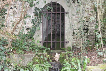 old window in a wall