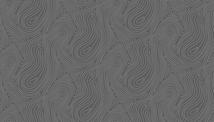 Seamless vector topographic map background white on dark. Line topography map seamless pattern. Mountain hiking trail over terrain. Seamless wavy pattern. Contour background geographic grid.