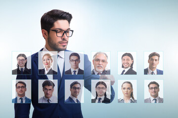 Recruitment and employment concept with businessman