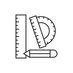 Architectural Tool vector outline icon style illustration. EPS 10 file