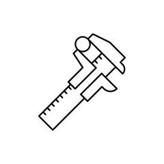 Vernier Caliper vector outline icon style illustration. EPS 10 file