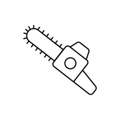 Saw vector outline icon style illustration. EPS 10 file