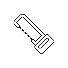 Power Hacksaw vector outline icon style illustration. EPS 10 file