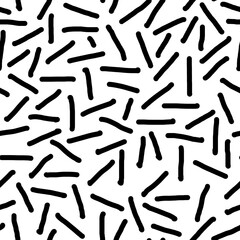 Square seamless pattern on a white background, black stripes in a chaotic manner. Seamless pattern illustration