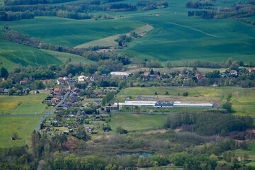Aerial view of Czech countyside landscape