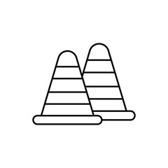 Construction Cone vector outline icon style illustration. EPS 10 file