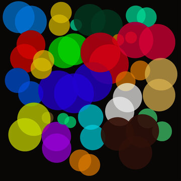 colorful circle shaped vector on black background