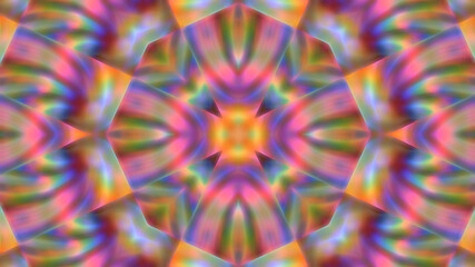 Abstract pink rainbow kaleidoscope background