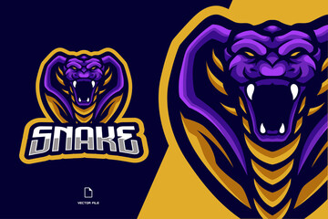 cobra snake mascot esport logo illustration