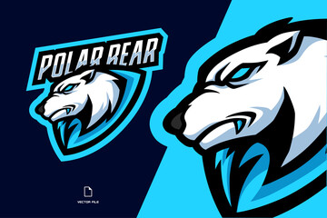 polar bear mascot logo illustration
