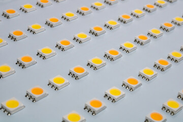 LED bulbs on the luminaire. Background on the theme of saving electricity using LED bulbs.