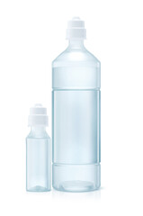 Isolated saline bottle on a white background