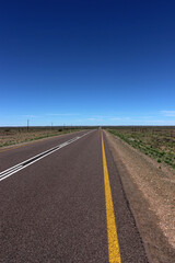 Long straight country road, R27 in the Northern Cape province of South Africa