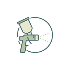 Spray Gun round concept colored icon or design element