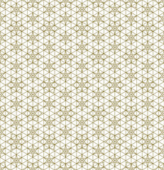 Seamless traditional Japanese ornament Kumiko.Golden color lines.