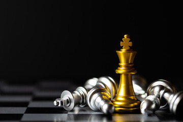 Chess board game for ideas and competition and strategy, business success concept.