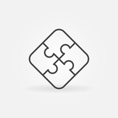 Four Piece Puzzle linear vector concept icon or logo element