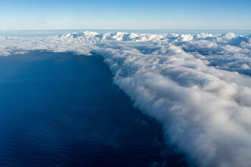 Cumulonimbus clouds over the ocean