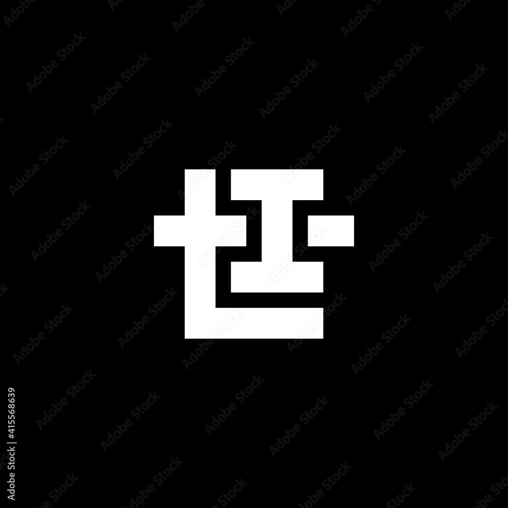 Poster ti or t1 - vector design element or icon. monogram or logotype. t and i - initials or logo. emblem w